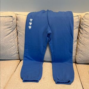 Roller Rabbit Blue Joggers with Heart Details